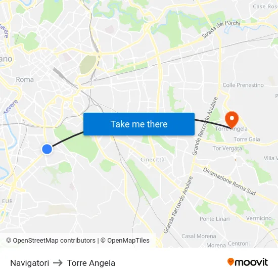 Navigatori to Torre Angela map