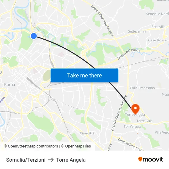 Somalia/Terziani to Torre Angela map