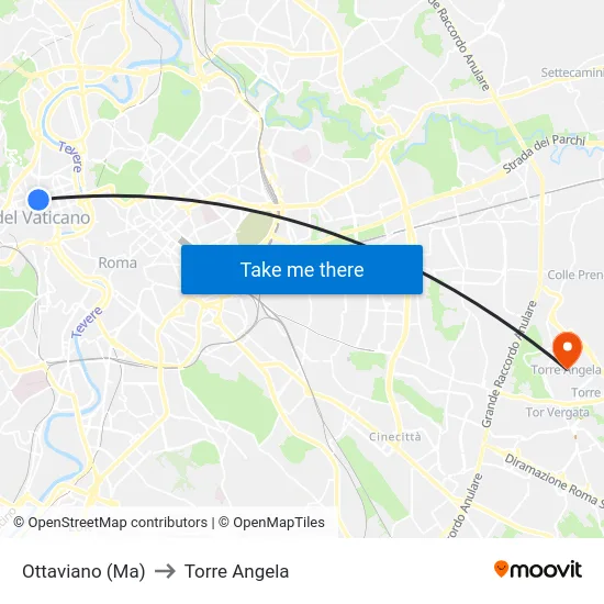 Ottaviano (Ma) to Torre Angela map