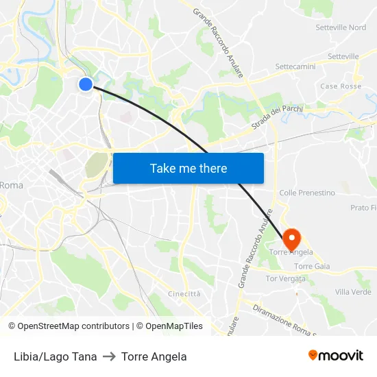 Libia/Lago Tana to Torre Angela map