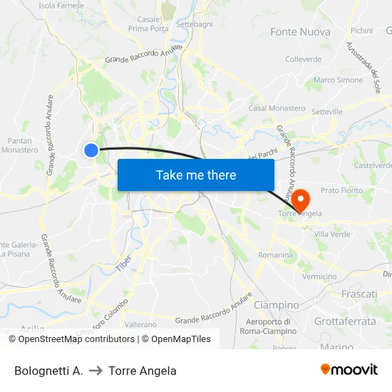 Bolognetti A. to Torre Angela map