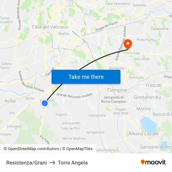 Resistance/Grani to Torre Angela map