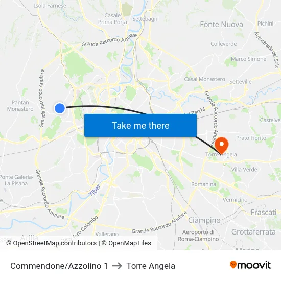 Commendone/Azzolino 1 to Torre Angela map
