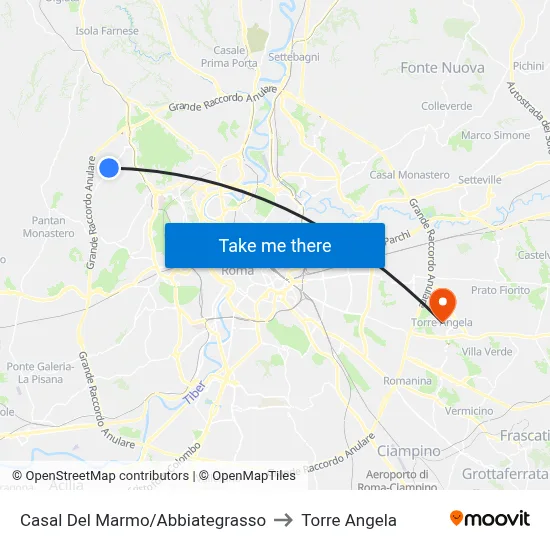 Casal Del Marmo/Abbiategrasso to Torre Angela map