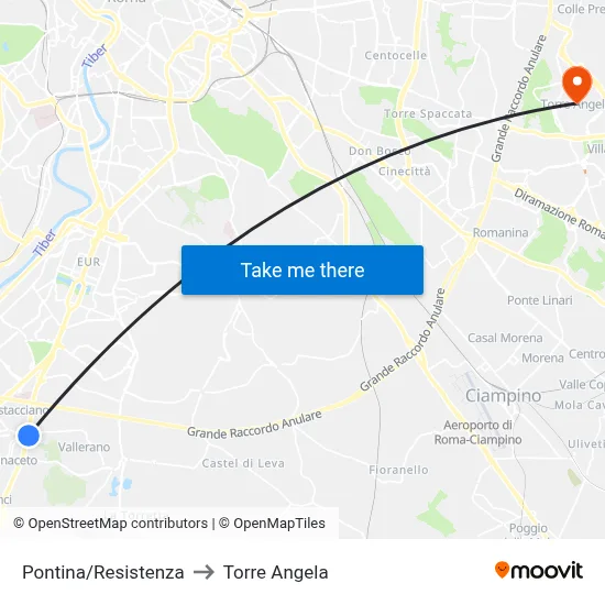 Pontina/Resistance to Torre Angela map
