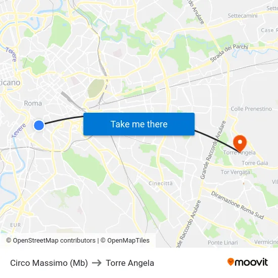 Circo Massimo (Mb) to Torre Angela map