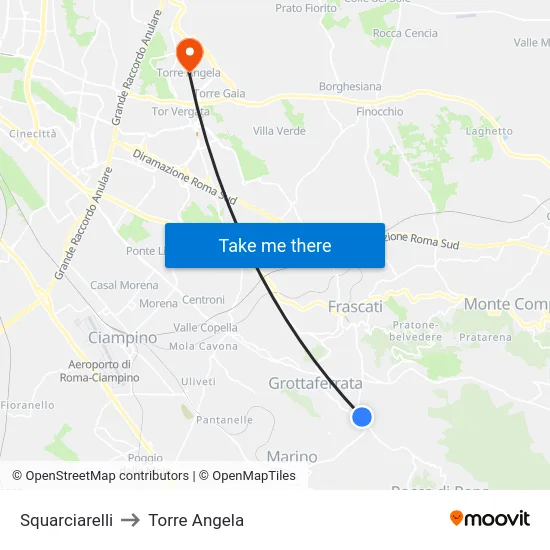 Squarciarelli to Torre Angela map