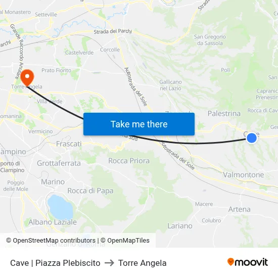 Cave | Plebiscito Square to Torre Angela map