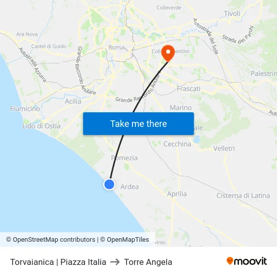 Torvaianica | Piazza Italia to Torre Angela map