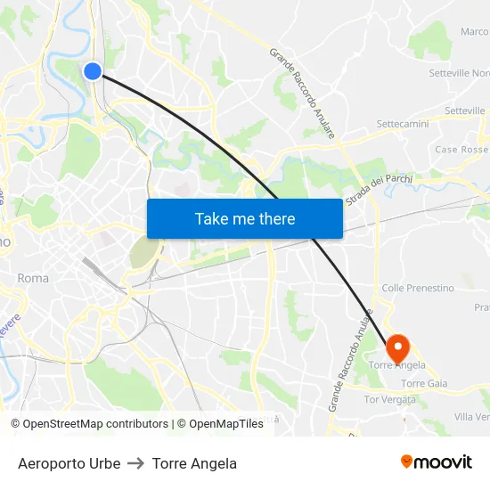 Aeroporto Urbe to Torre Angela map