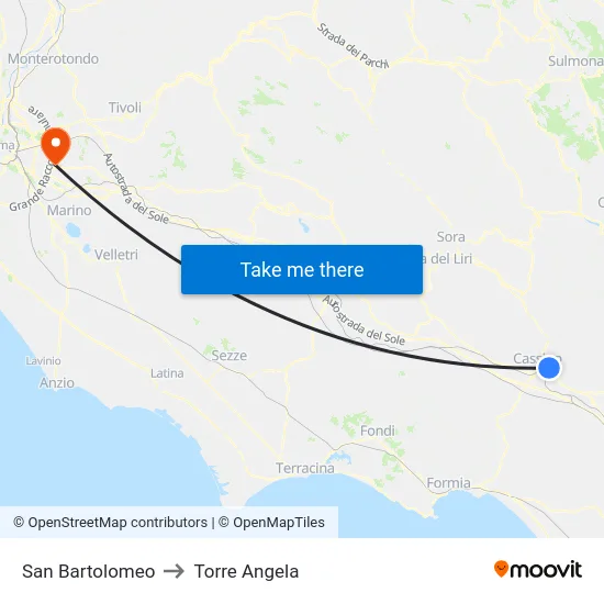 San Bartolomeo to Torre Angela map