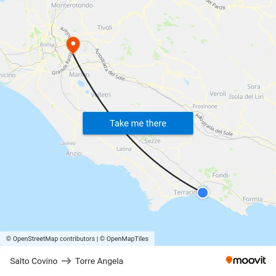 Salto Covino to Torre Angela map
