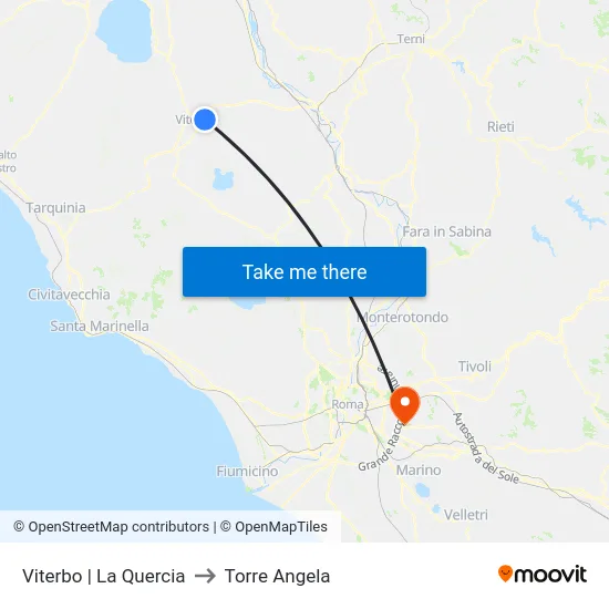 Viterbo | La Quercia to Torre Angela map