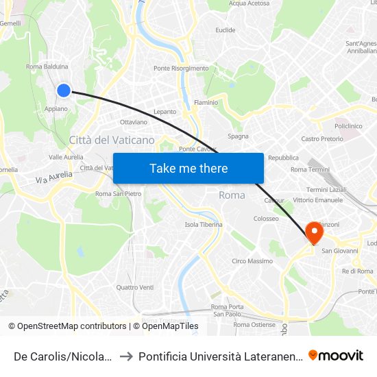 De Carolis/Nicolai F. to Pontificia Università Lateranense map