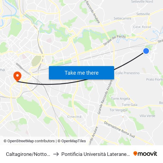 Caltagirone/Nottolini to Pontificia Università Lateranense map