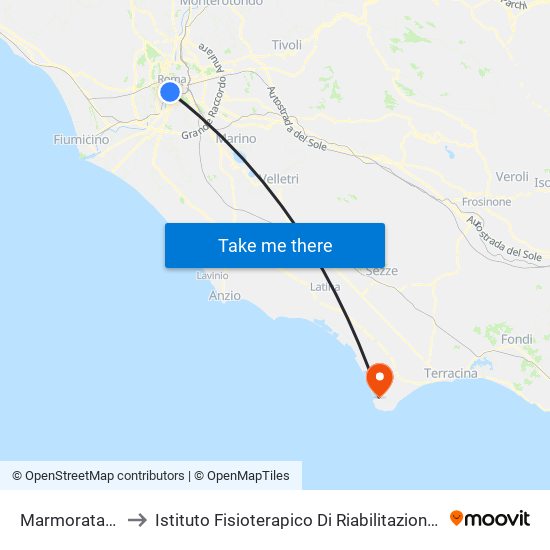 Marmorata/Galvani to Istituto Fisioterapico Di Riabilitazione Clara Franceschini map