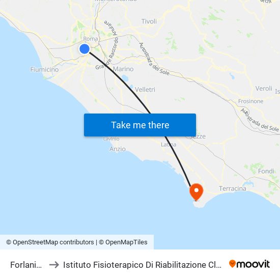 Forlanini (H) to Istituto Fisioterapico Di Riabilitazione Clara Franceschini map