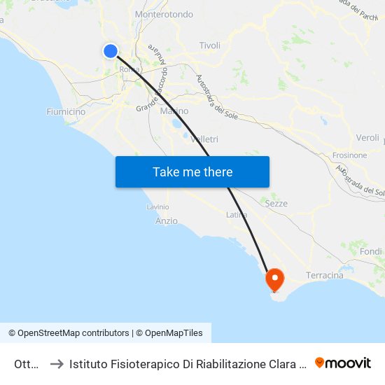 Ottavia to Istituto Fisioterapico Di Riabilitazione Clara Franceschini map