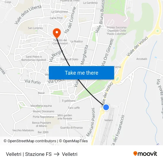 Velletri | Stazione FS to Velletri map