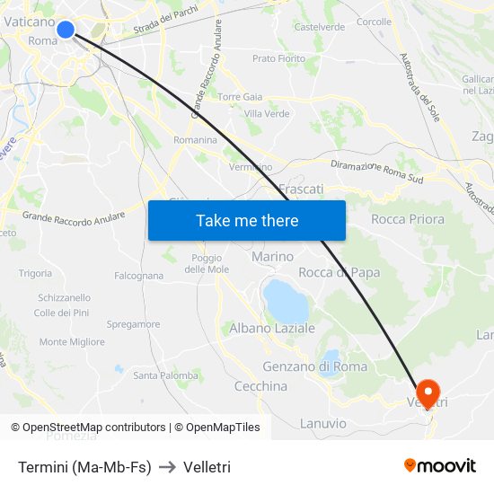 Termini (Ma-Mb-Fs) to Velletri map