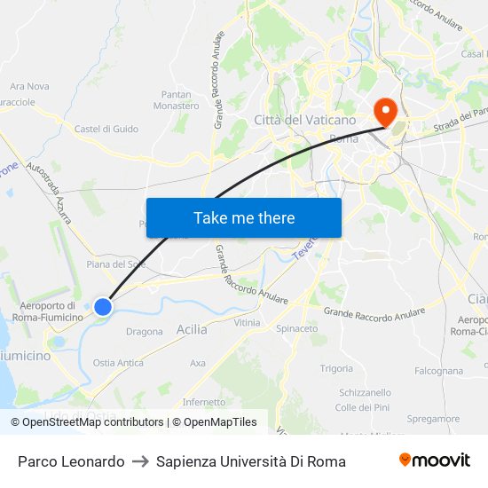 Parco Leonardo to Sapienza Università Di Roma map