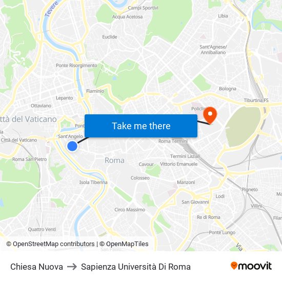 Chiesa Nuova to Sapienza Università Di Roma map