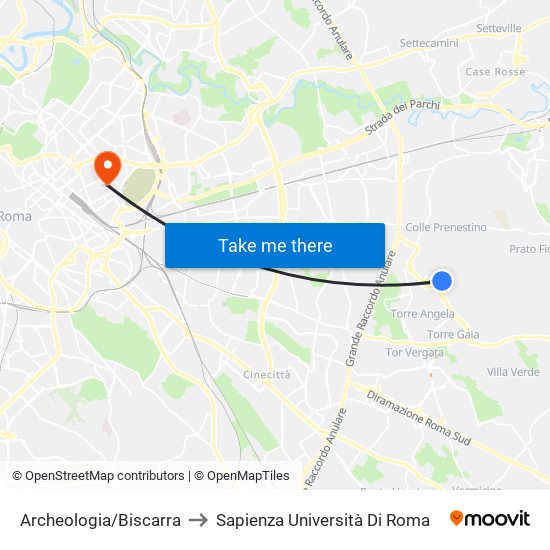 Archeologia/Biscarra to Sapienza Università Di Roma map