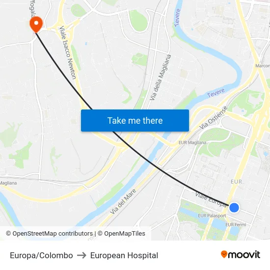 Europa/Colombo to European Hospital map