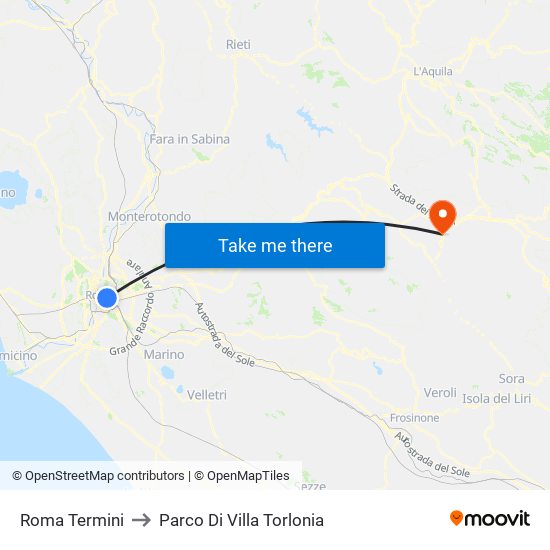 Roma Termini to Parco Di Villa Torlonia map