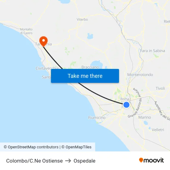 Colombo/C.Ne Ostiense to Ospedale map
