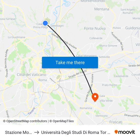 Stazione Montebello (Rv) to Università Degli Studi Di Roma Tor Vergata - Facoltà Di Ingegneria map