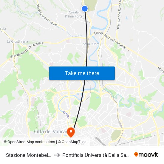 Stazione Montebello (Rv) to Pontificia Università Della Santa Croce map