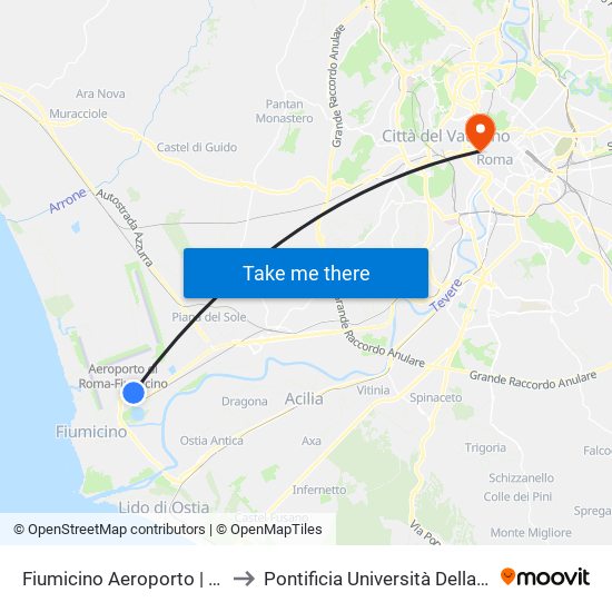 Fiumicino Aeroporto | Via Santoro to Pontificia Università Della Santa Croce map