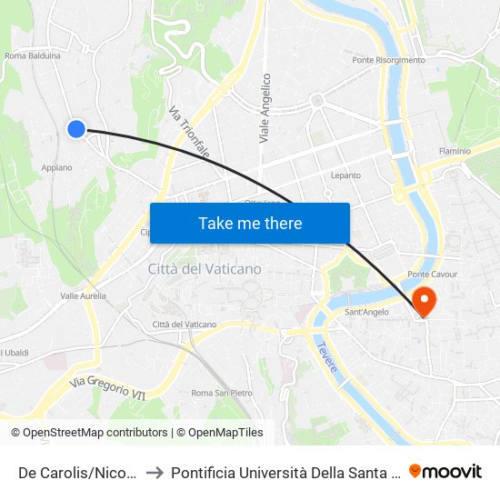 De Carolis/Nicolai F. to Pontificia Università Della Santa Croce map