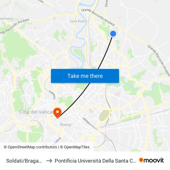 Soldati/Bragaglia to Pontificia Università Della Santa Croce map