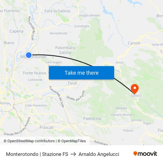 Monterotondo | Stazione FS to Arnaldo Angelucci map