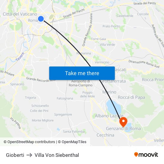 Gioberti to Villa Von Siebenthal map