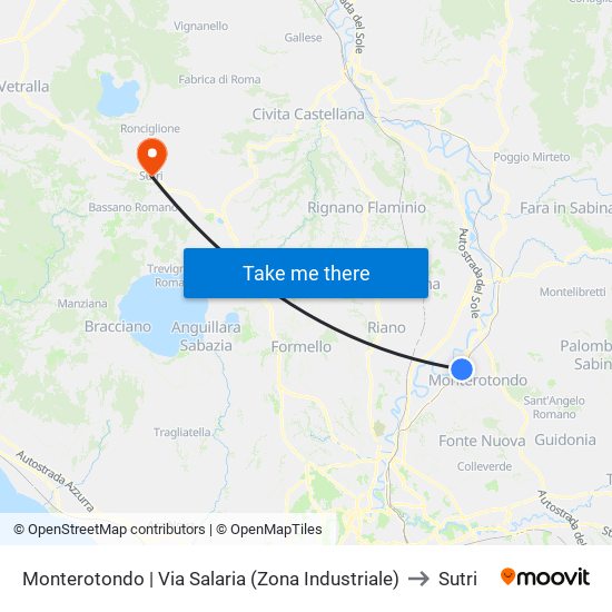 Monterotondo | Via Salaria (Zona Industriale) to Sutri map