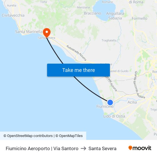 Fiumicino Aeroporto | Via Santoro to Santa Severa map