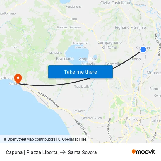 Capena | Liberty Square to Santa Severa map