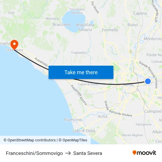 Franceschini/Sommovigo to Santa Severa map