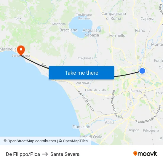De Filippo/Pica to Santa Severa map