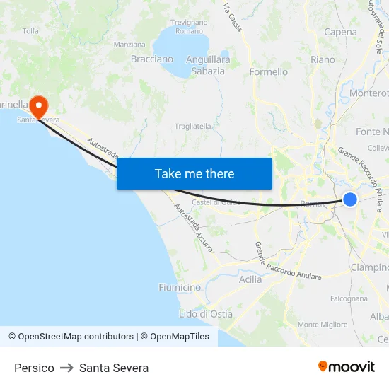 Persico to Santa Severa map