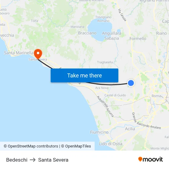 Bedeschi to Santa Severa map