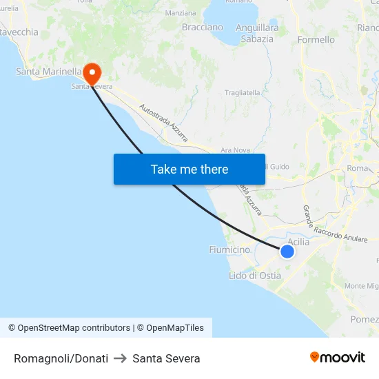 Romagnoli/Donati to Santa Severa map