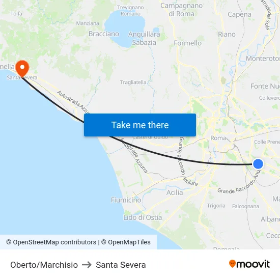 Oberto/Marchisio to Santa Severa map