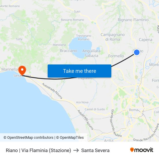 Riano | Via Flaminia (Stazione) to Santa Severa map