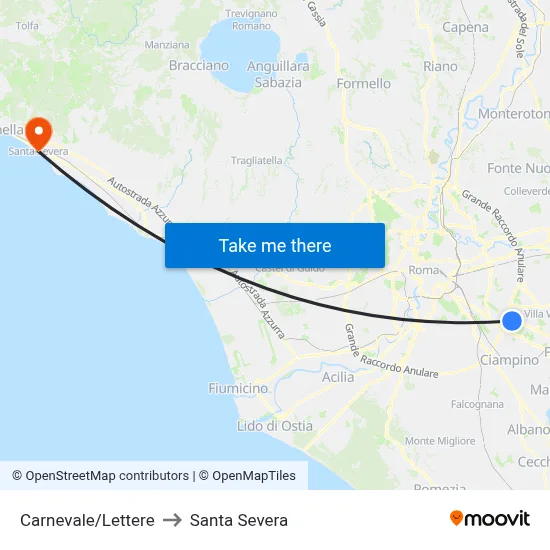 Carnevale/Letters to Santa Severa map