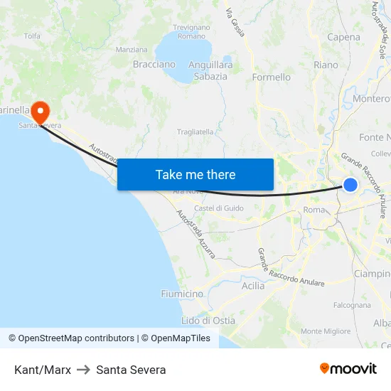 Kant/Marx to Santa Severa map