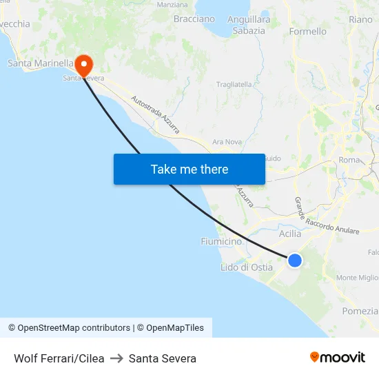 Wolf Ferrari/Cilea to Santa Severa map